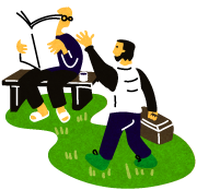 訪問するイラスト